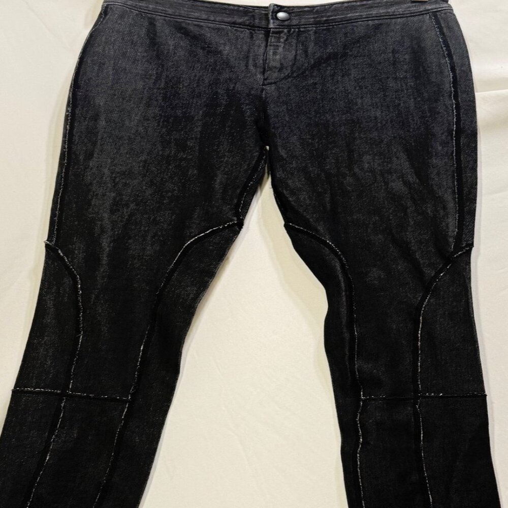 Rag & Bone Skinny Raw Seams Jeans Dark Wash Equestrian Paneled Moto Denim 26